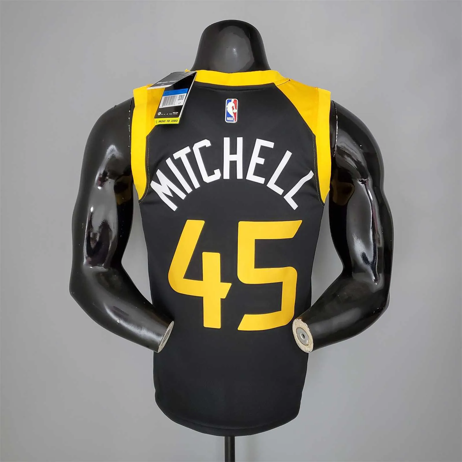 2021 MITHCHLL#45 Jazz City Edition Jersey Black Red 3