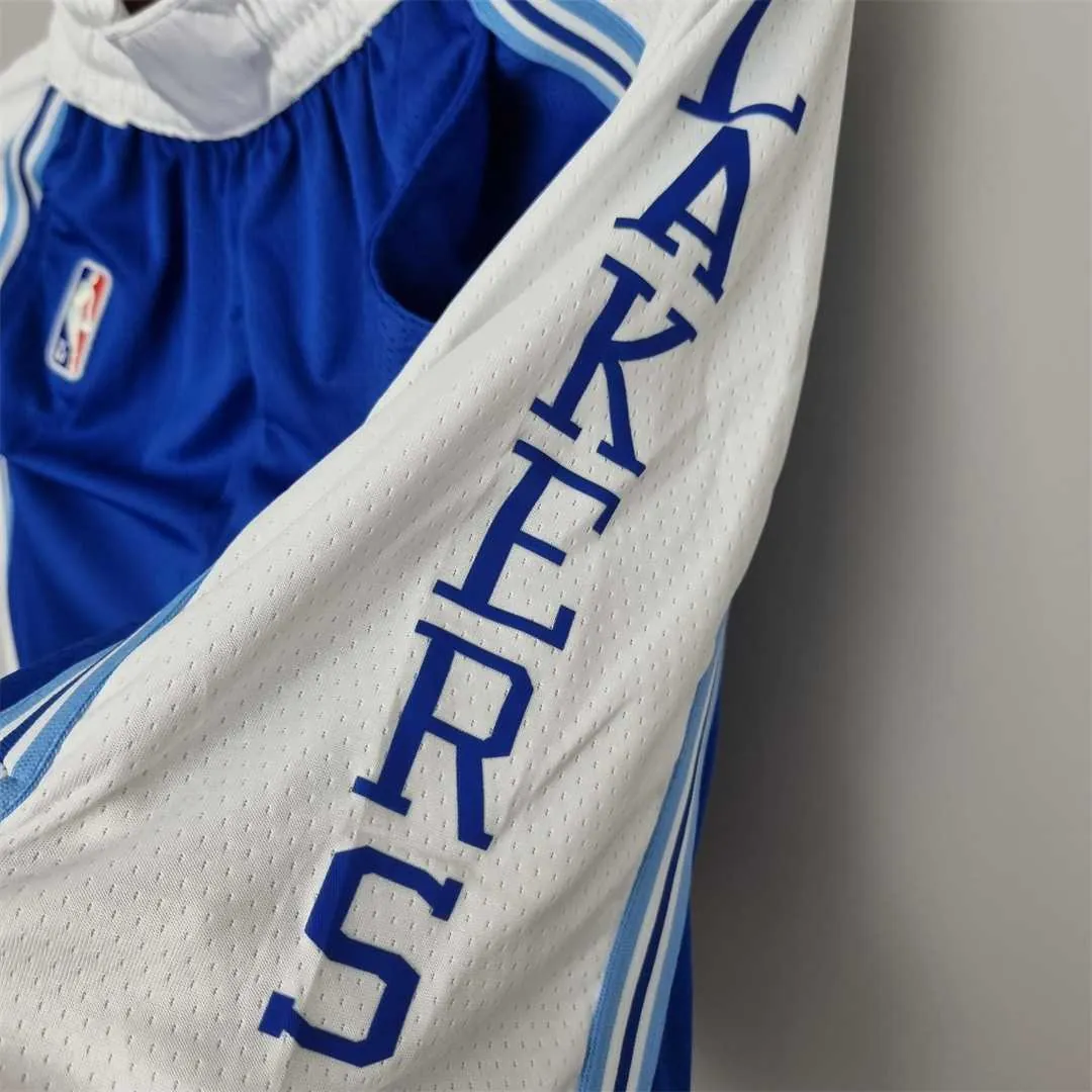 75th Anniversary Los Angeles Lakers Blue NBA Shorts 6