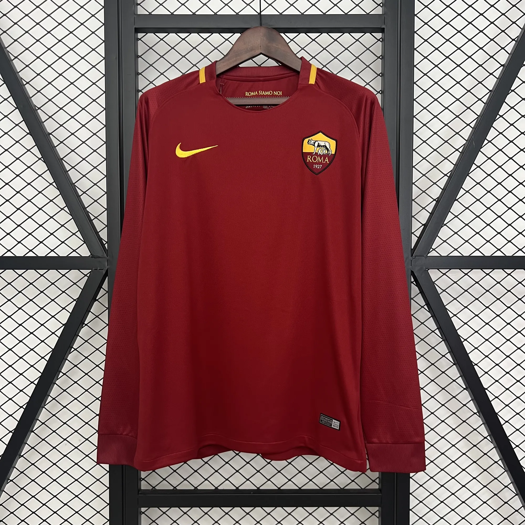 17-18 Roma Home Retro Kit Long Sleeve Shirt Soccer Kit AAAAJersey Cheap Yupoo 8