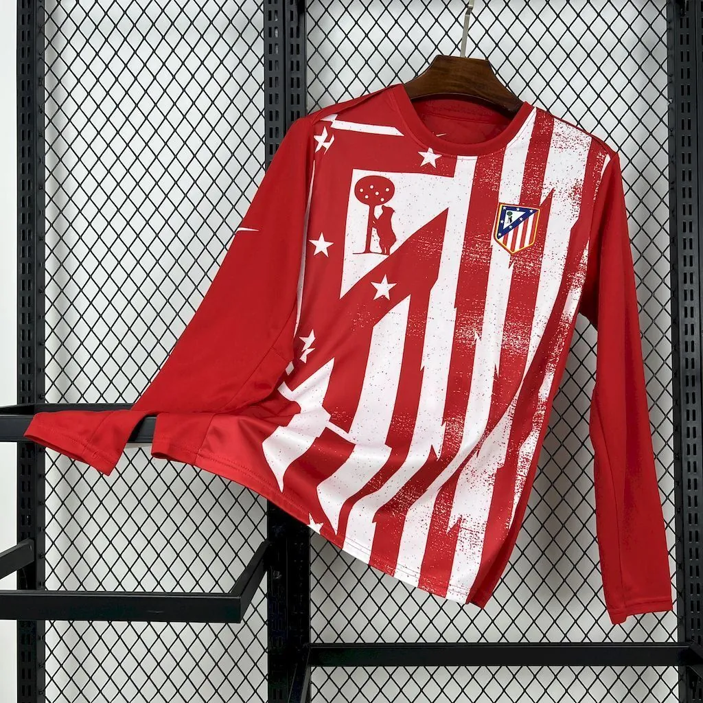 25-26 Atletico Madrid Red Training Long Sleeve Shirt Football Uniform AAAAJersey Wholesale Yupo 5