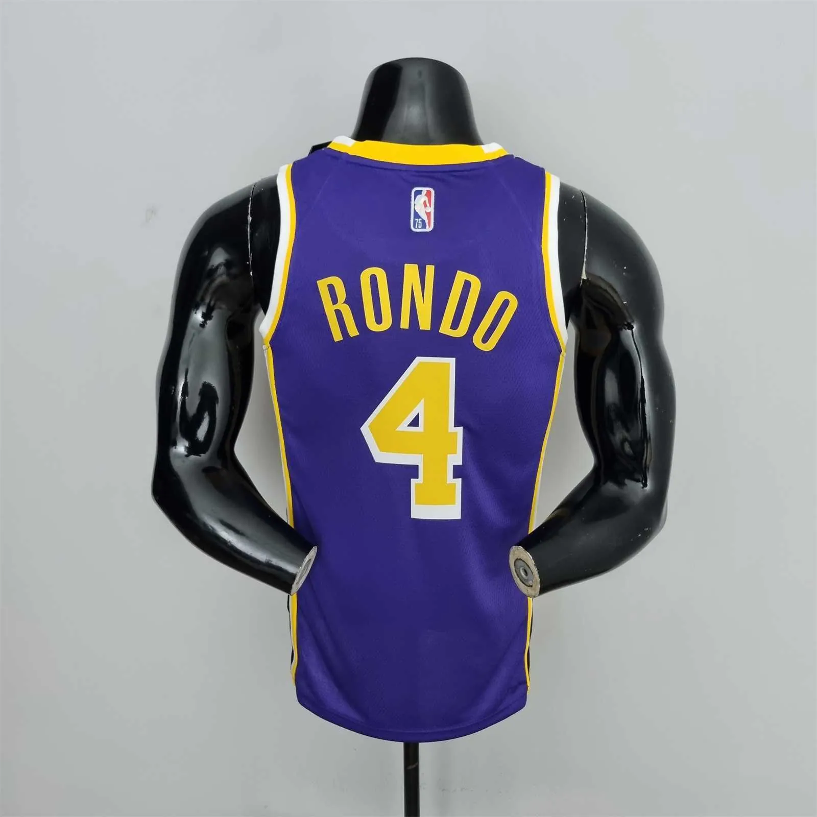 75th Anniversary Rondo #4 Los Angeles Lakers Jordan Purple NBA Jersey 7