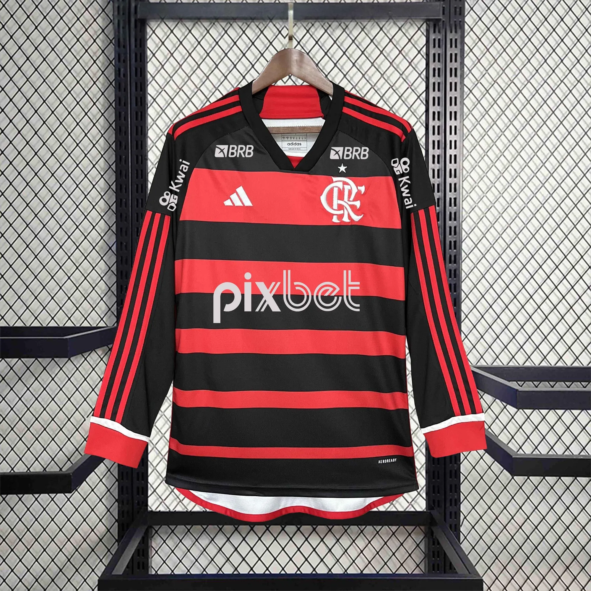 24-25 Flamengo Home Kit Long Sleeve with All Sponsor Football AAAAJersey Yupoo 2