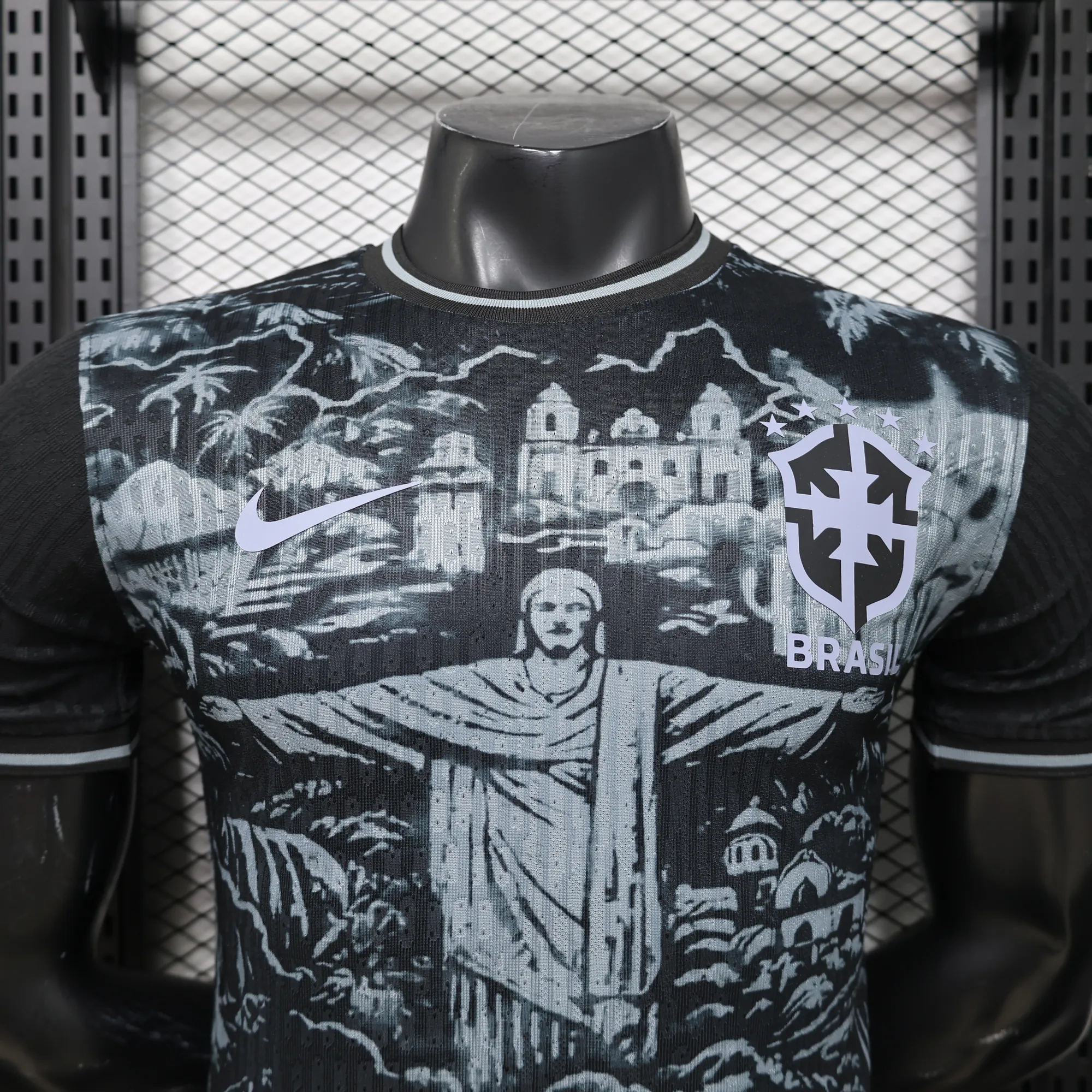 2026 Brazil Cristo Redentor Special Edition Football Player Version Black T-Shirt AAAAJersey Yupoo 7 2