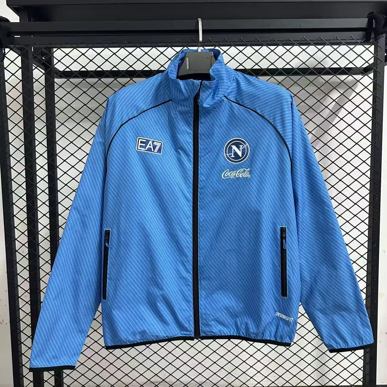 25-26 Naples Pad Printed Blue Waterproof Windbreaker Jackets AAAAJersey Yupoo 5