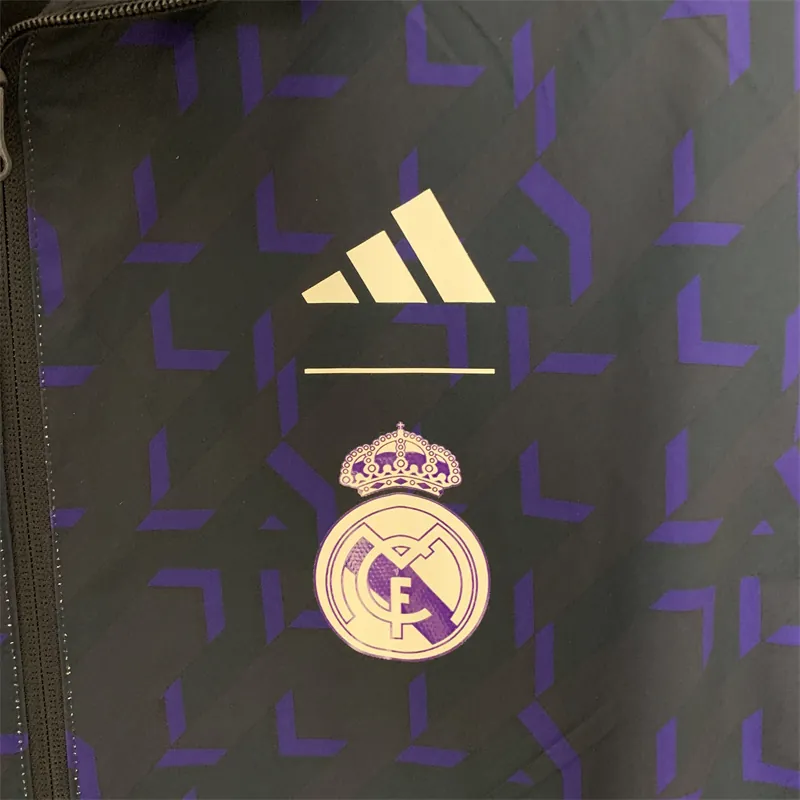 23-24 Real Madrid Trench Coat Reversible Windbreaker Navy 6