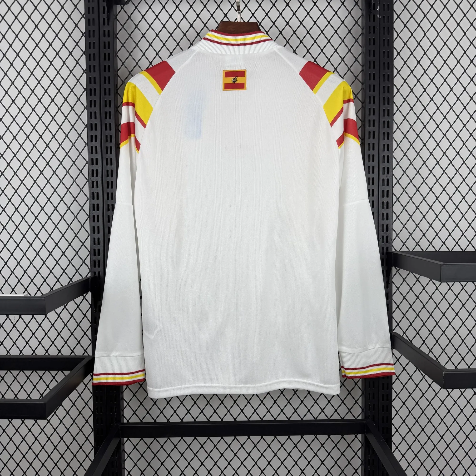 1996 Spain Away Mens Retro Kit Vintage Soccer Long Sleeve T-Shirt AAAAJersey Supplier Yupoo 8 2
