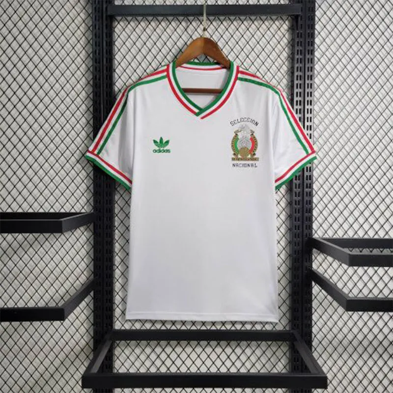 85-86 Retro Mexico Away S-XXL Cheap Soccer Jerseys 6