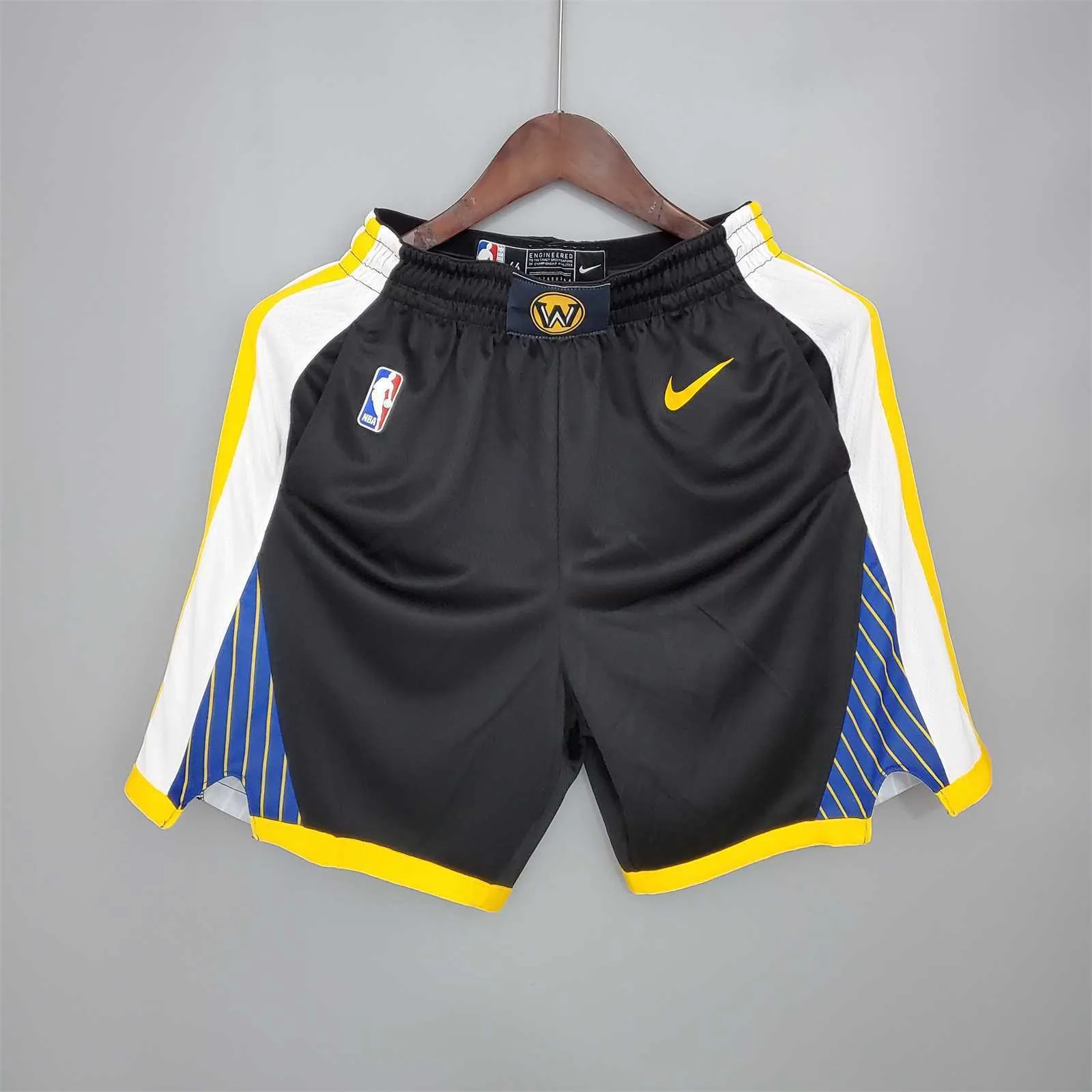 Warriors black NBA shorts 6