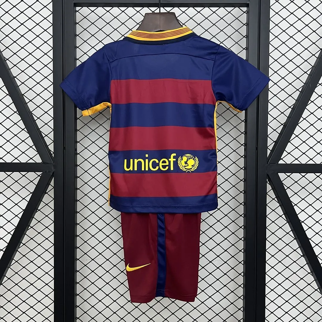 15-16 Barcelona Home Retro Kid Kits Youth Apparels Sport AAAAJersey Yupoo 7