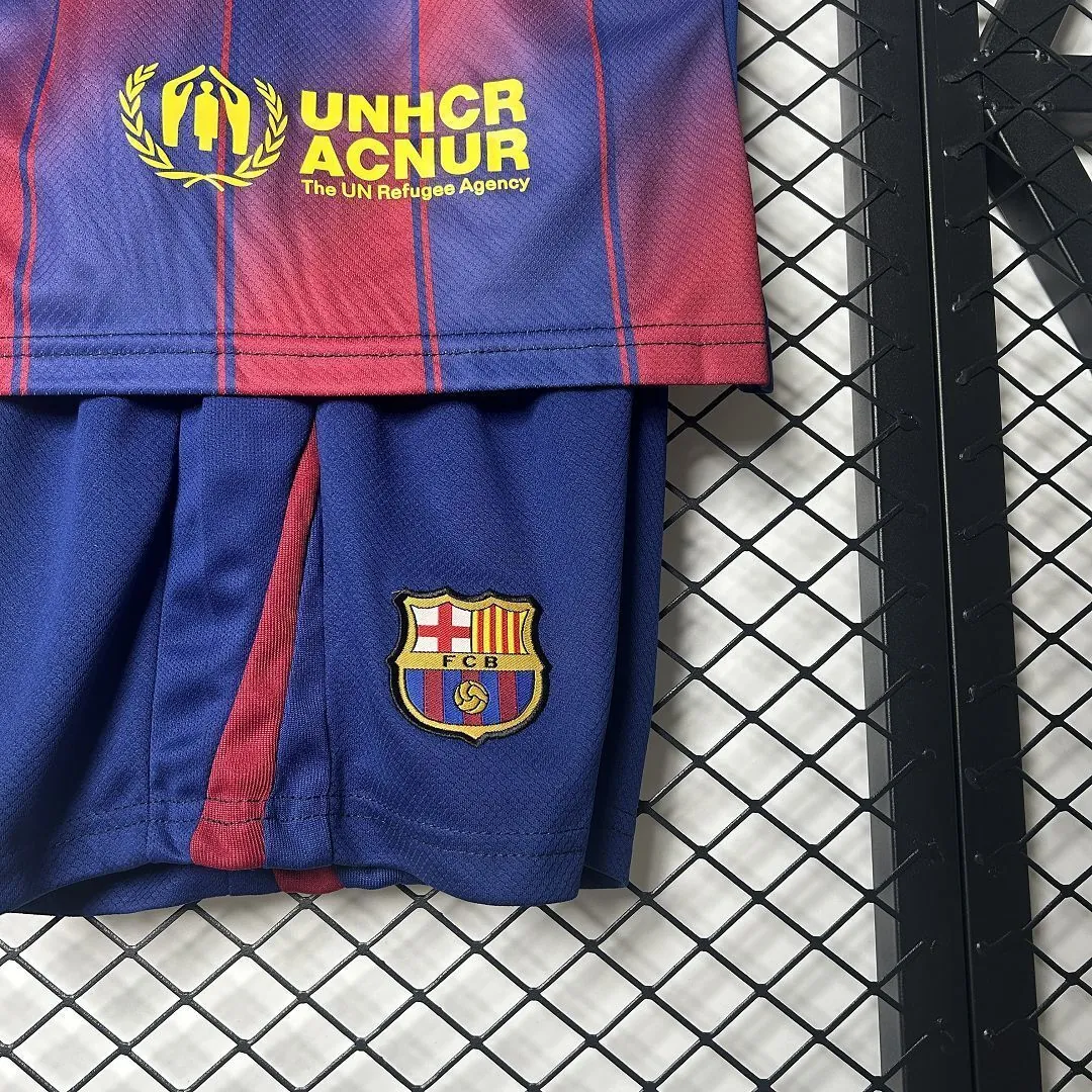 25-26 Barcelona Home Kid Kits Youth Apparels AAAAJersey Supply Yupoo 2