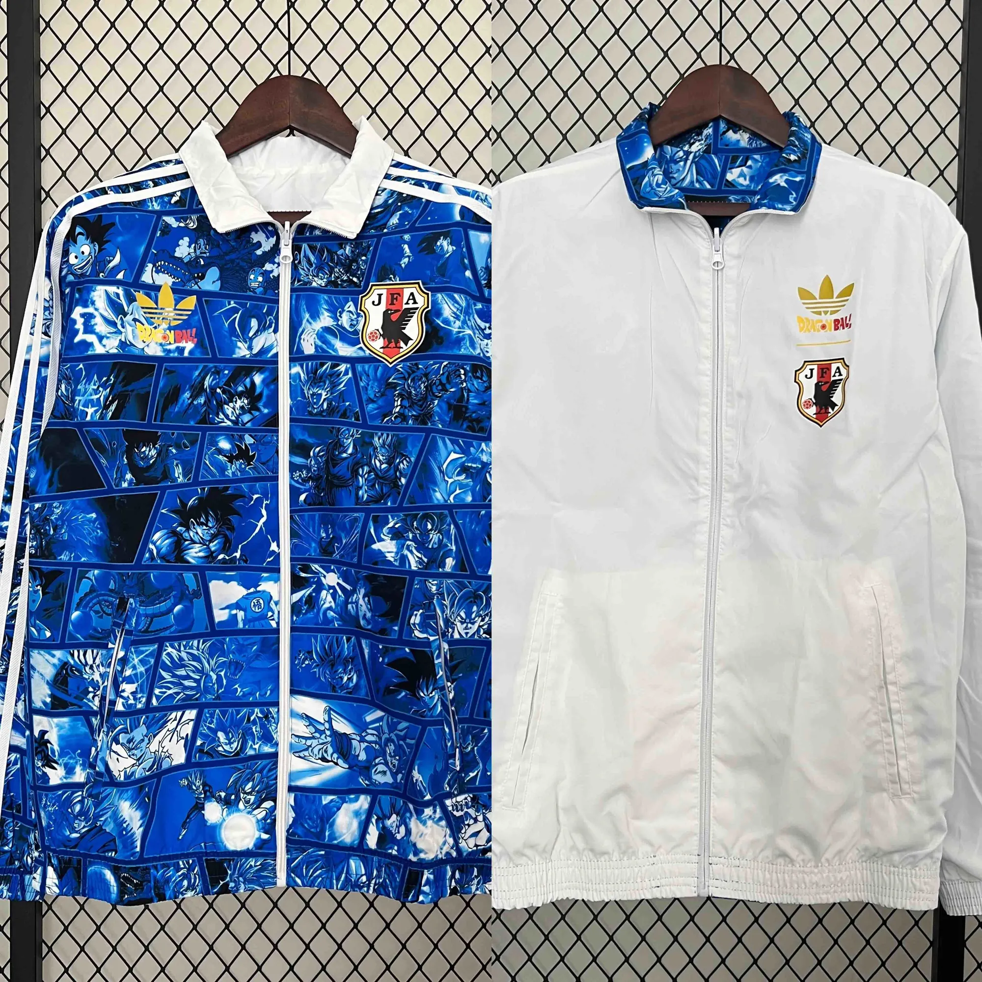 2024 Japan Blue&White Trench Coat Reversible Windbreaker Jacket Soccer AAAAJersey Yupoo 6