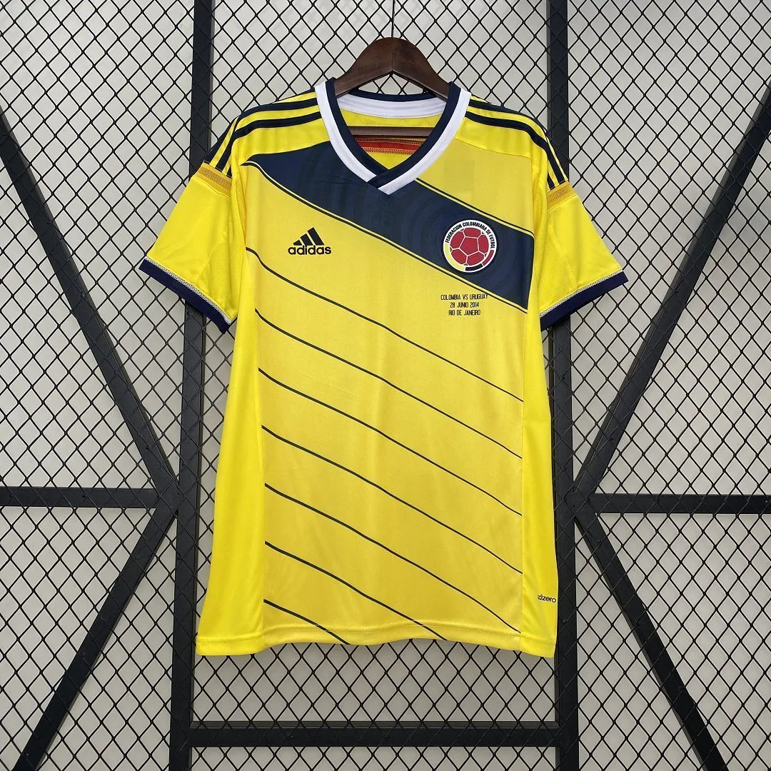 2014 Colombia Home Retro Kit Vintage Shirt AAAAJersey Wholesale Yupoo 8