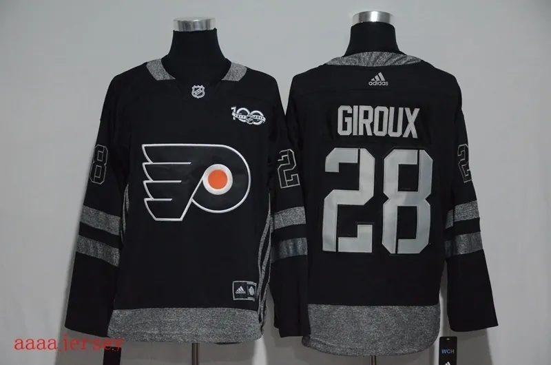 Philadelphia Flyers 100 anniversary Ice Hockey jersey M-3XL 费城飞人队100周年纪念版冰球服 3