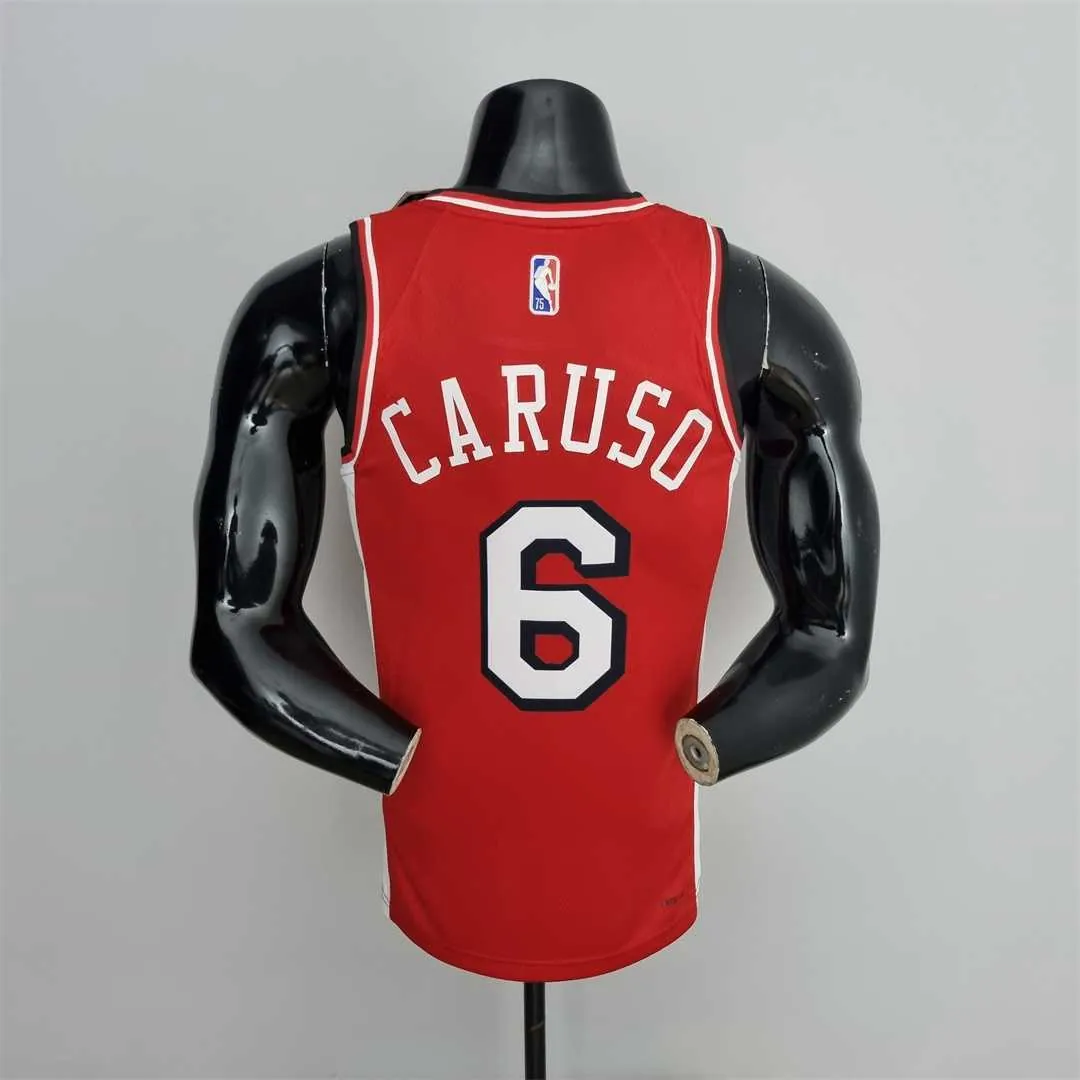 75th Anniversary 2022 Season Chicago Bulls CARUSO #6 City Edition Red NBA Jersey 8