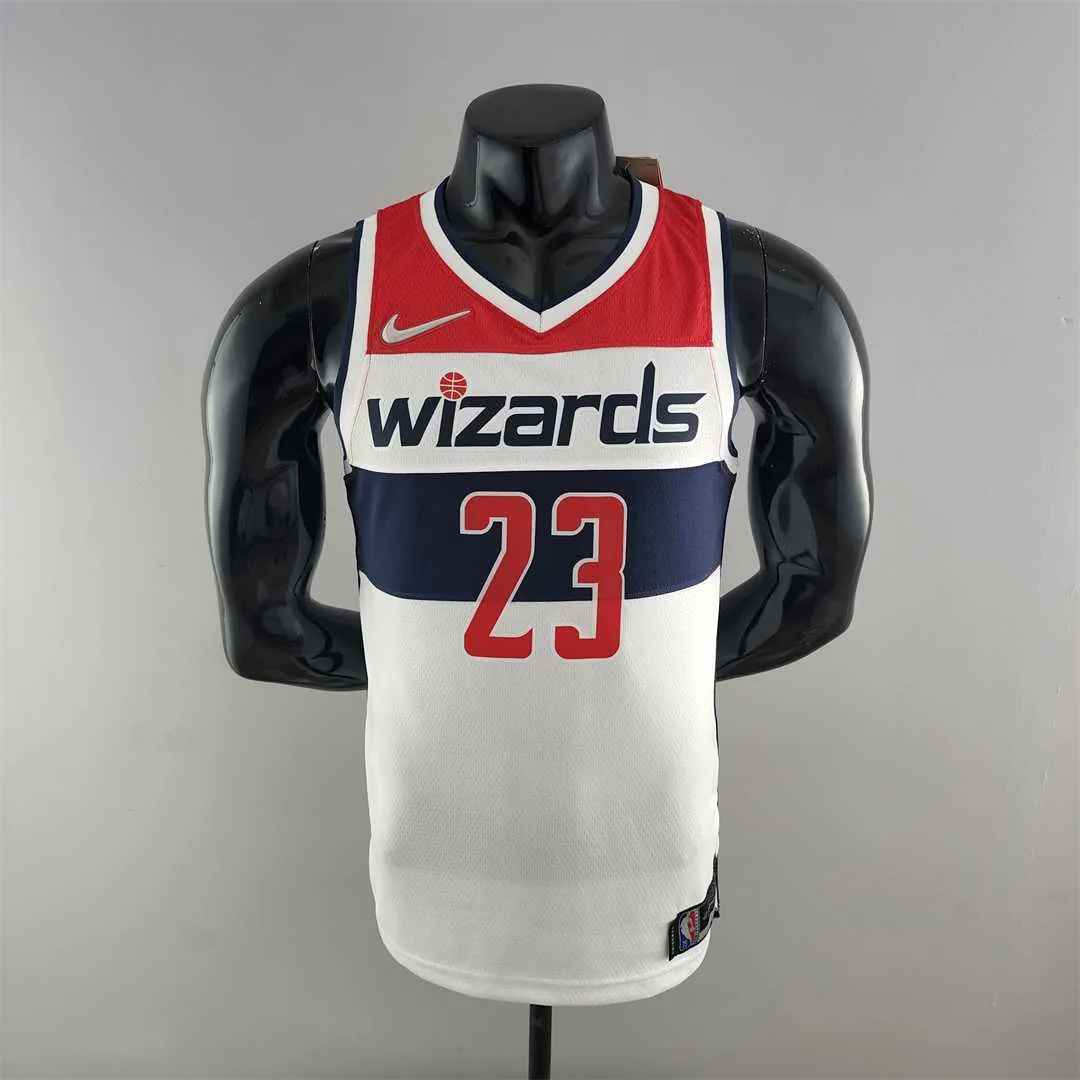 75th Anniversary JORDAN #23 Wizards Black Red White NBA Jersey 10