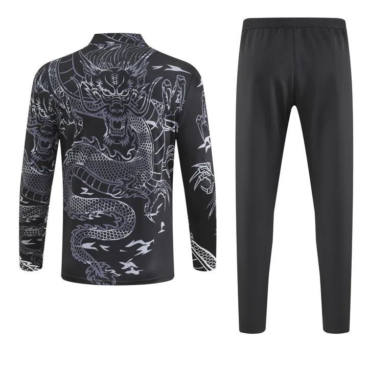 23-24 Real Madrid Long Sleeve Dragon Special Edition Black Training Suits Soccer Jerseys Yupoo 2