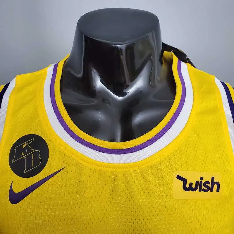 Bryant #8 Lakers Commemorative Edition Round neck yellow 2