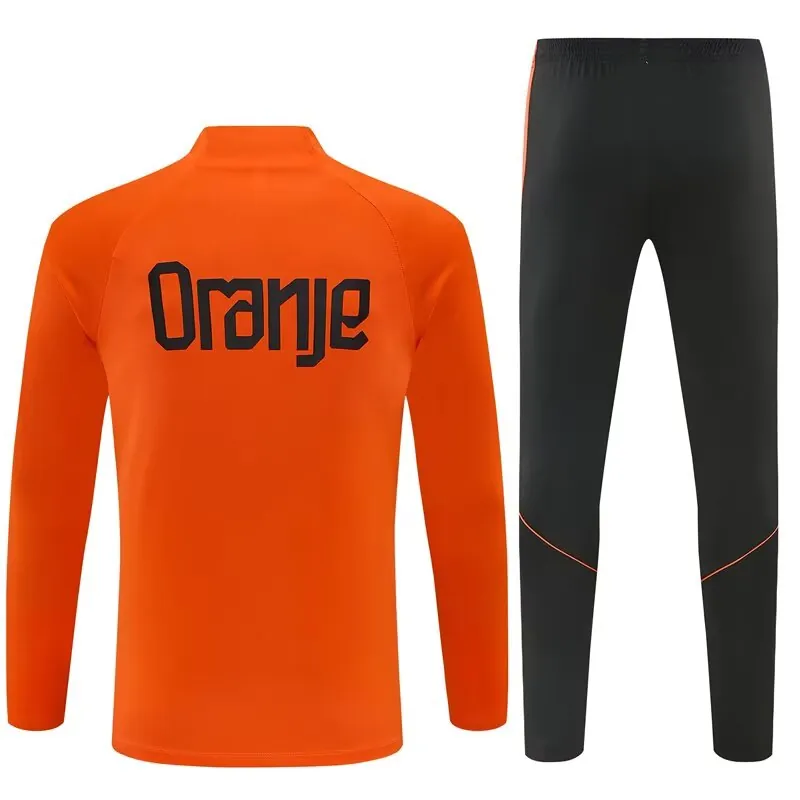2026 Netherlands Mens Kit Orange Half Pull Training Suit Yupoo 6 3