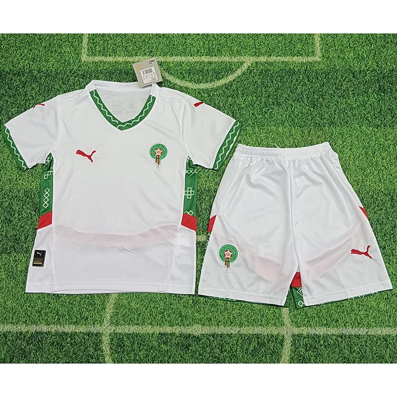24-25 Morocco Away Kid Kits Youth Apparels Soccer AAAAJersey Yupoo 2