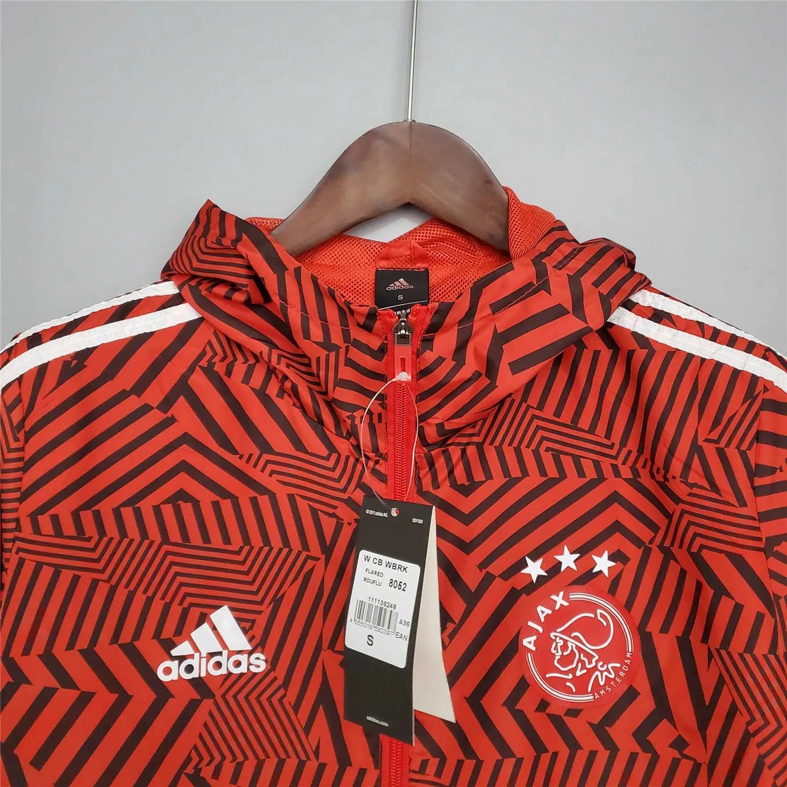 21-22 Ajax Red and Black Stripes Windbreaker 6