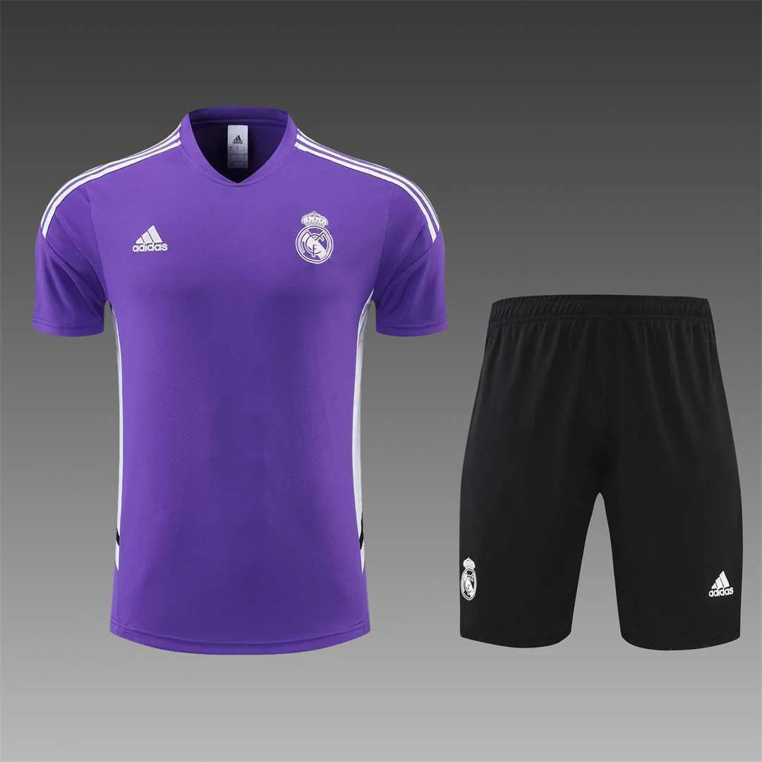 22-23 Real Madrid Training Suit Short Sleeve Kit Purple 16