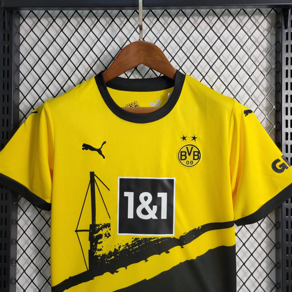 23-24 Dortmund home kids kit Best Soccer Jersey 4
