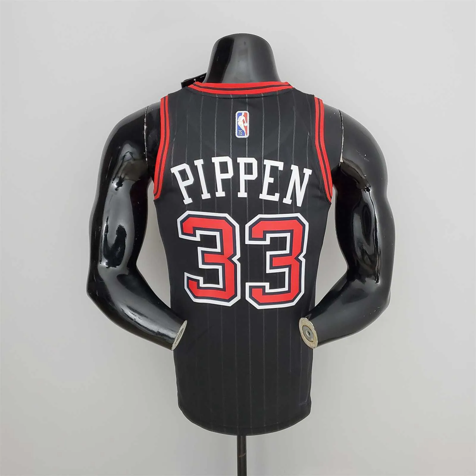 75th Anniversary Pippen#33 Bulls Flyers Black NBA Jersey 1