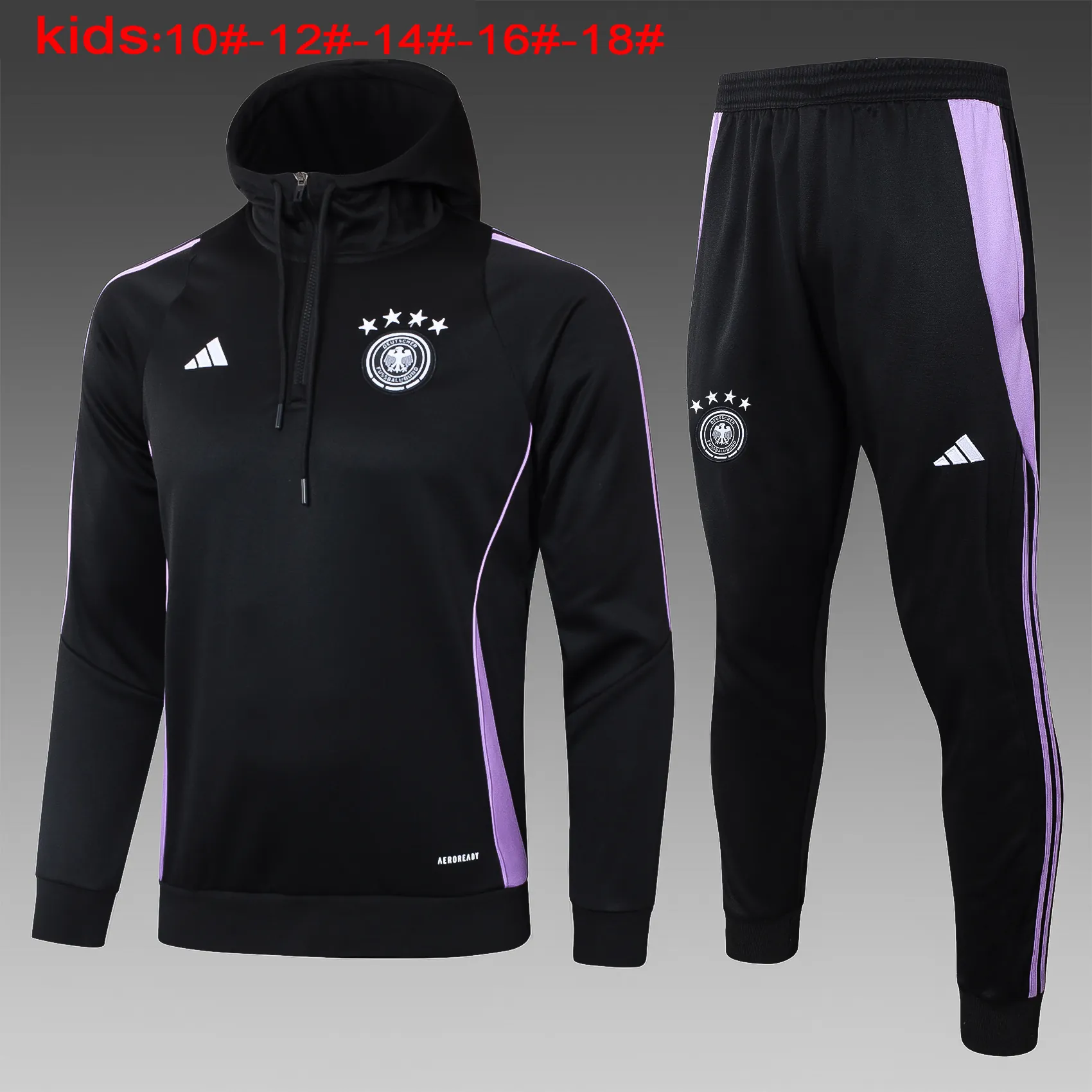 2024 Germany Kids Hoodie Long Sleeve Training Suit Football Shirts 1