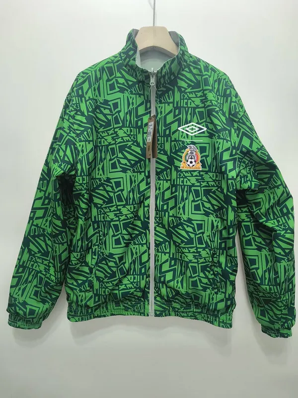 1994 Mexico Retro Trench Coat Reversible Windbreaker Double-Sides Jacket 1