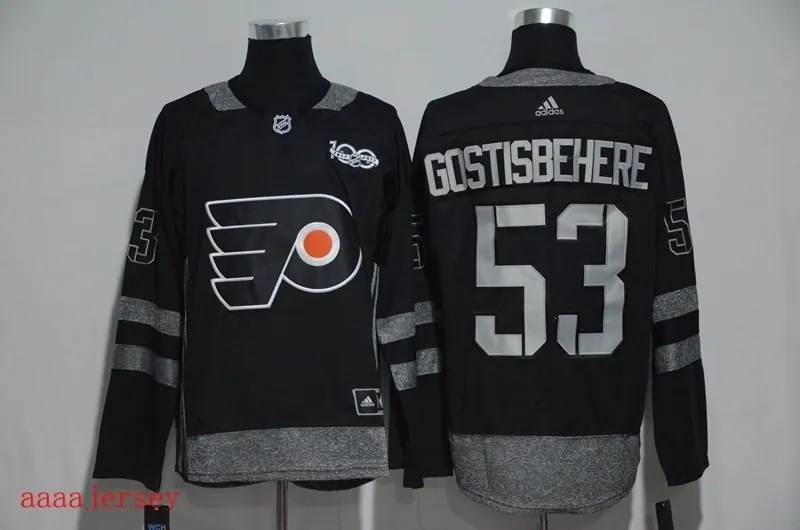 Philadelphia Flyers 100 anniversary Ice Hockey jersey M-3XL 费城飞人队100周年纪念版冰球服 6