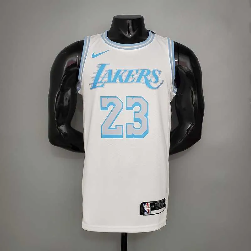 New Lakers James #23 Crew Neck Retro Limited Edition White 7