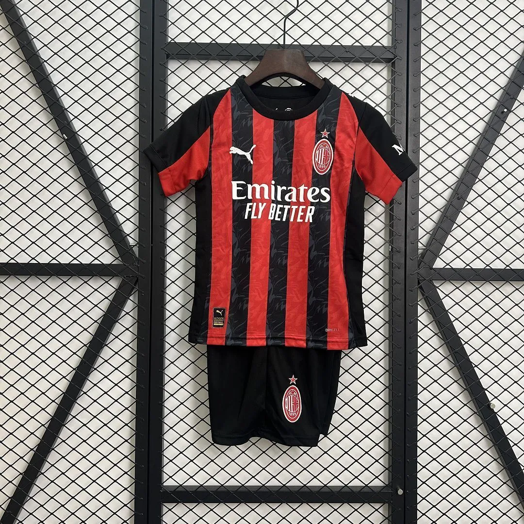 25-26 AC Milan Home Kid Kits Youth Apparels AAAAJersey Supply Yupoo 7