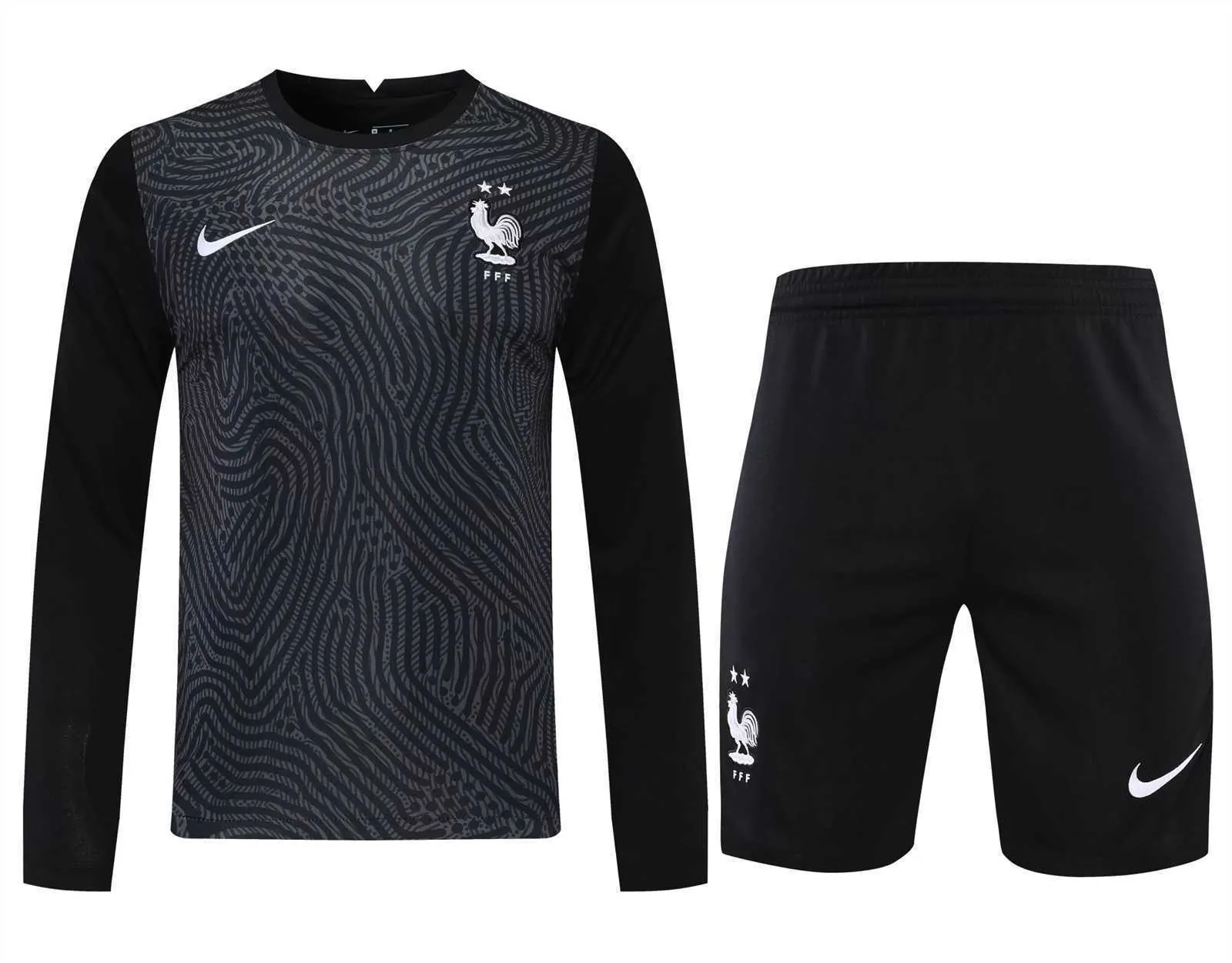 2021 France black goalkeeper long sleeve 13