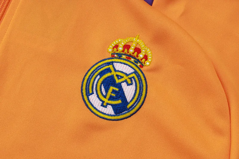 24-25 Real Madrid Orange&Blue Football Tracksuit Long Jacket Suits 1