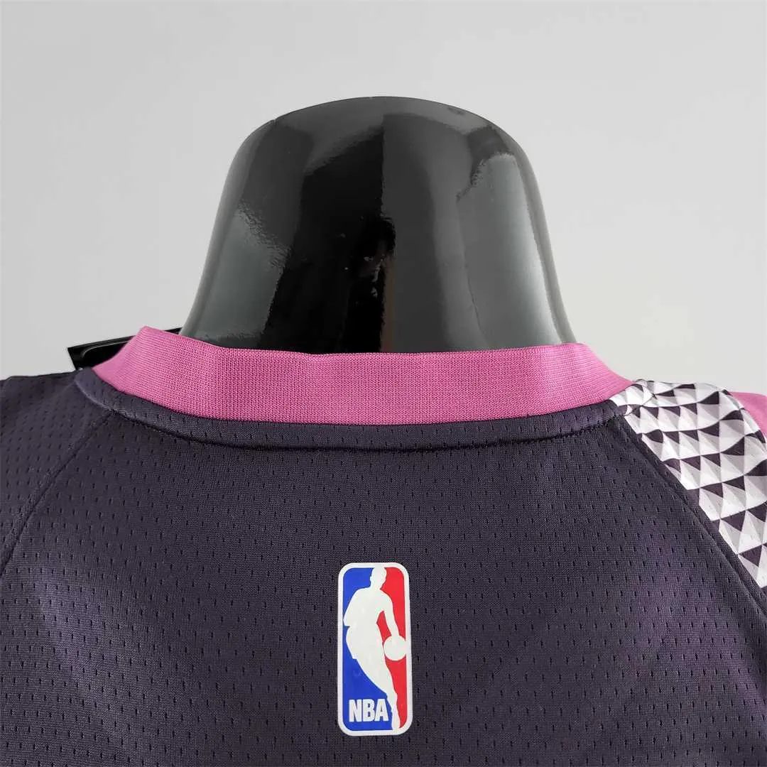 Minnesota Timberwolves EOWAROS#1 Black and Purple NBA Jersey 8