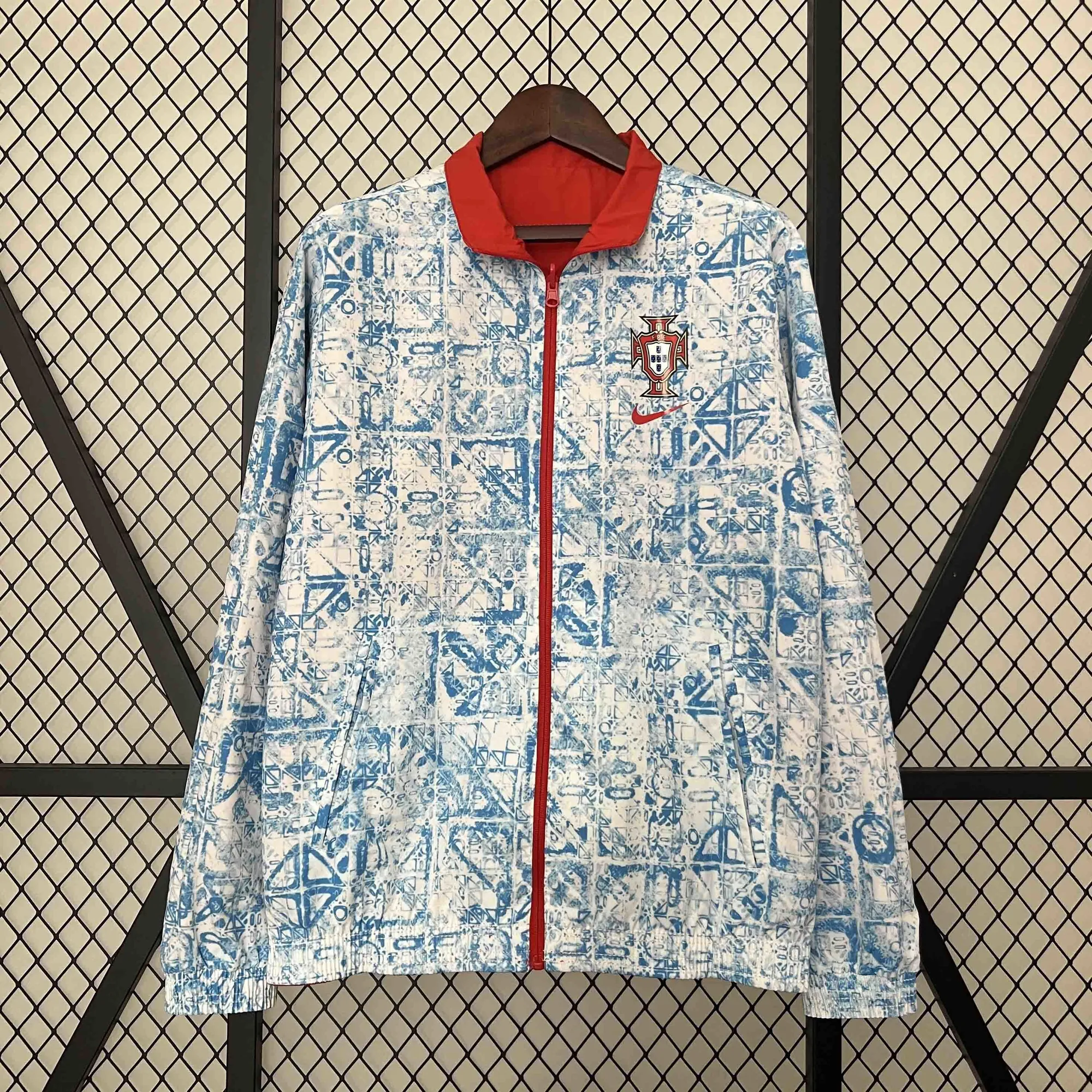 2024 Portugal Trench Coat Reversible Windbreaker Double-Sides Jacket Soccer Yupoo 5