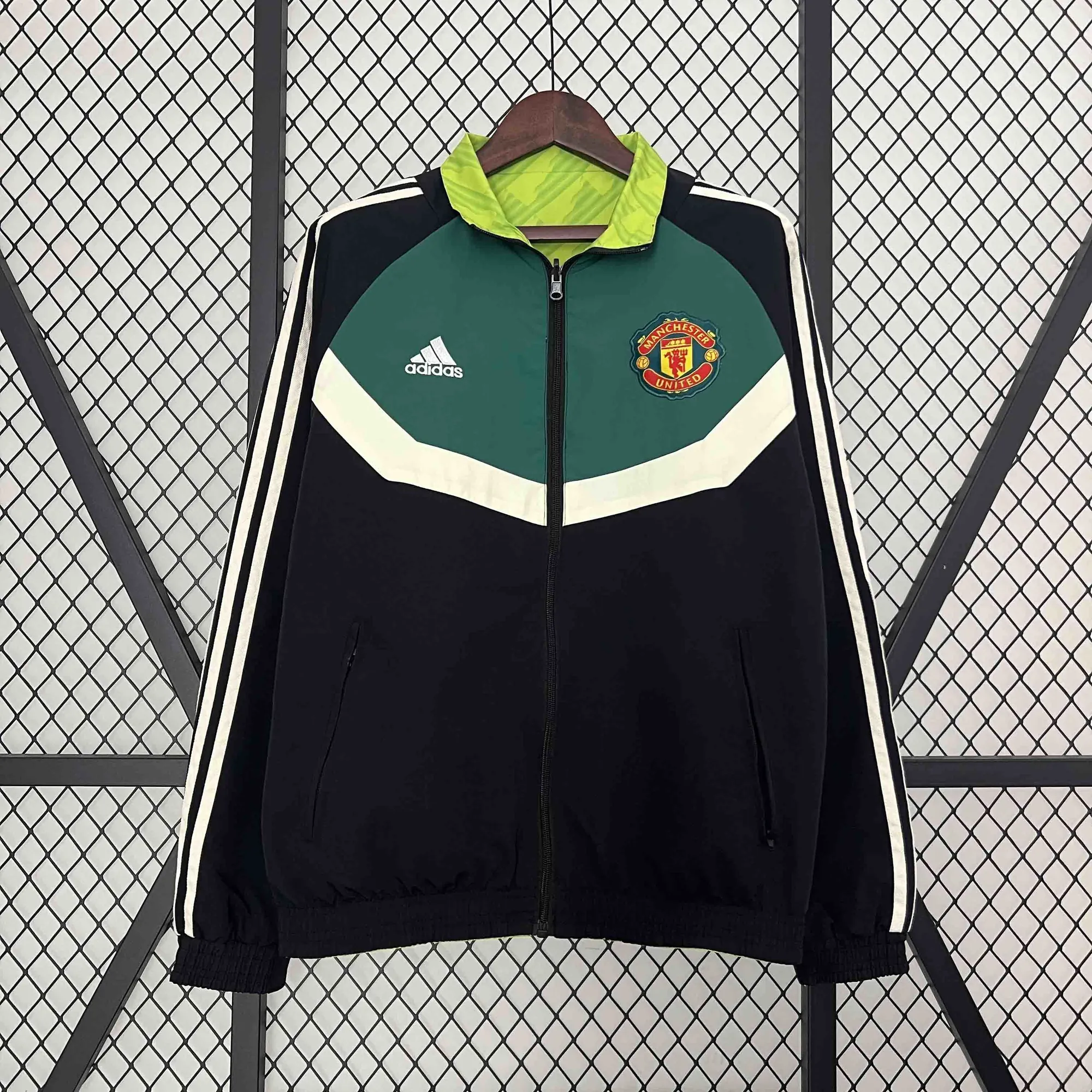 2024 Manchester United Trench Coat Reversible Windbreaker Double-Sides Jacket 7