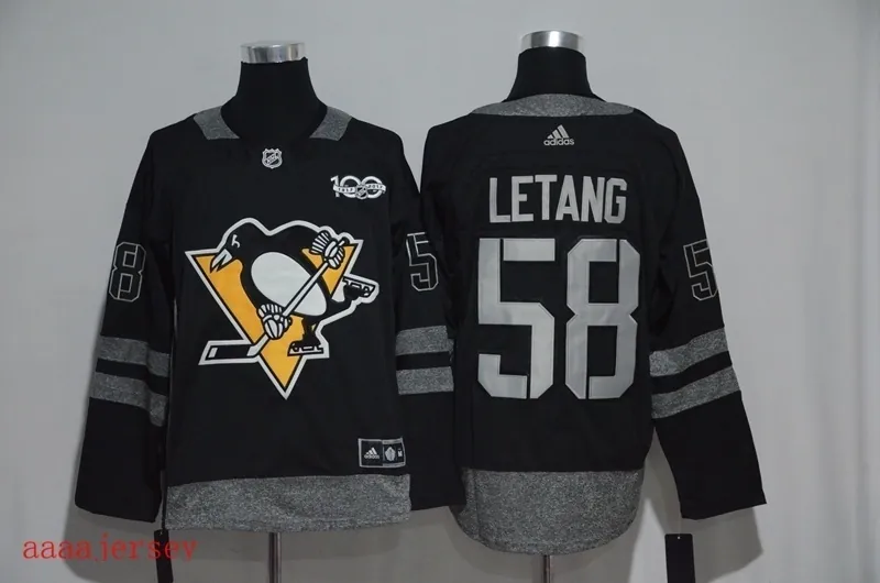 Pittsburgh Penguins 100 anniversary ice hockey jersey M-3XL 匹兹堡企鹅队100周年纪念版冰球服 5