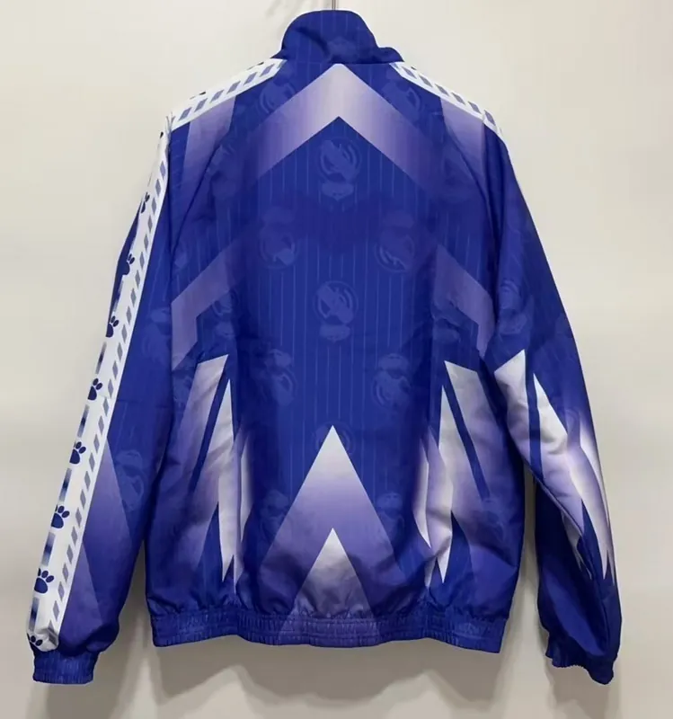 96-97 Real Madrid Retro Trench Coat Reversible Windbreaker Double-Sides Jacket 4