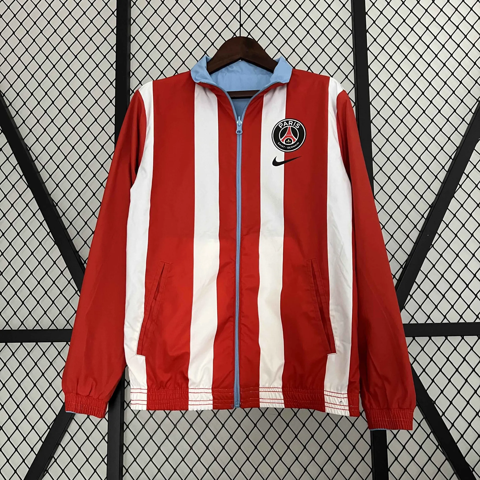 23-24 PSG Reversible Windbreaker Red&Blue Double-Sides Jacket Soccer Jerseys For Sale 1
