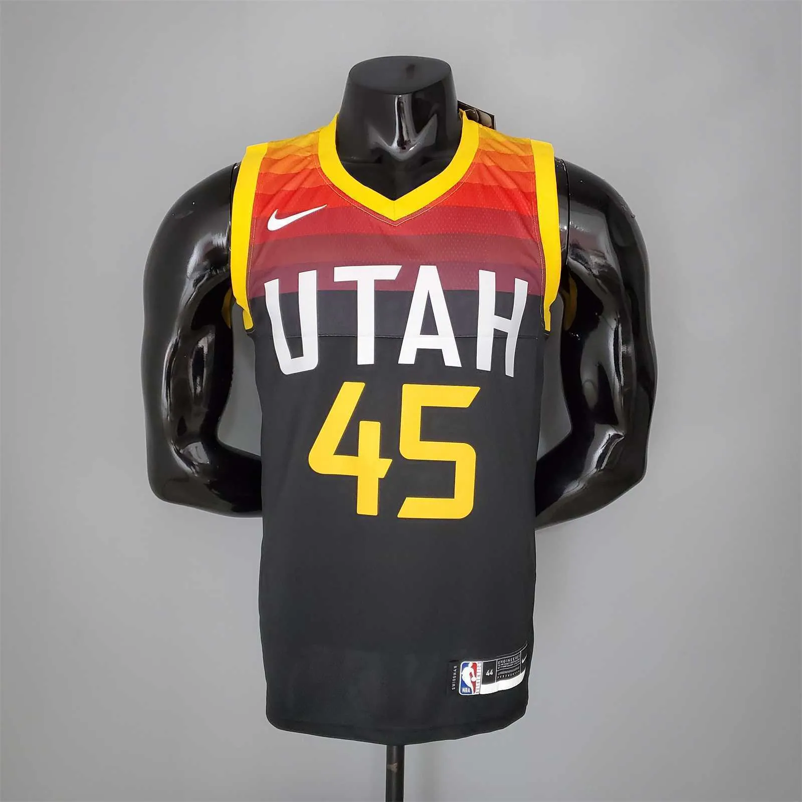 2021 MITHCHLL#45 Jazz City Edition Jersey Black Red 8