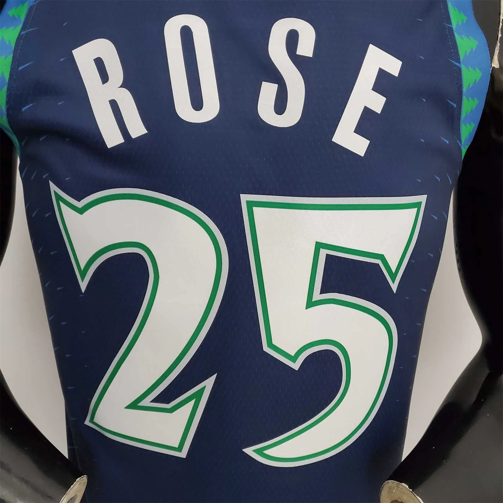 75th Anniversary 2202 Season ROSE#25 Minnesota Timberwolves City Edition Blue NBA Jersey 6