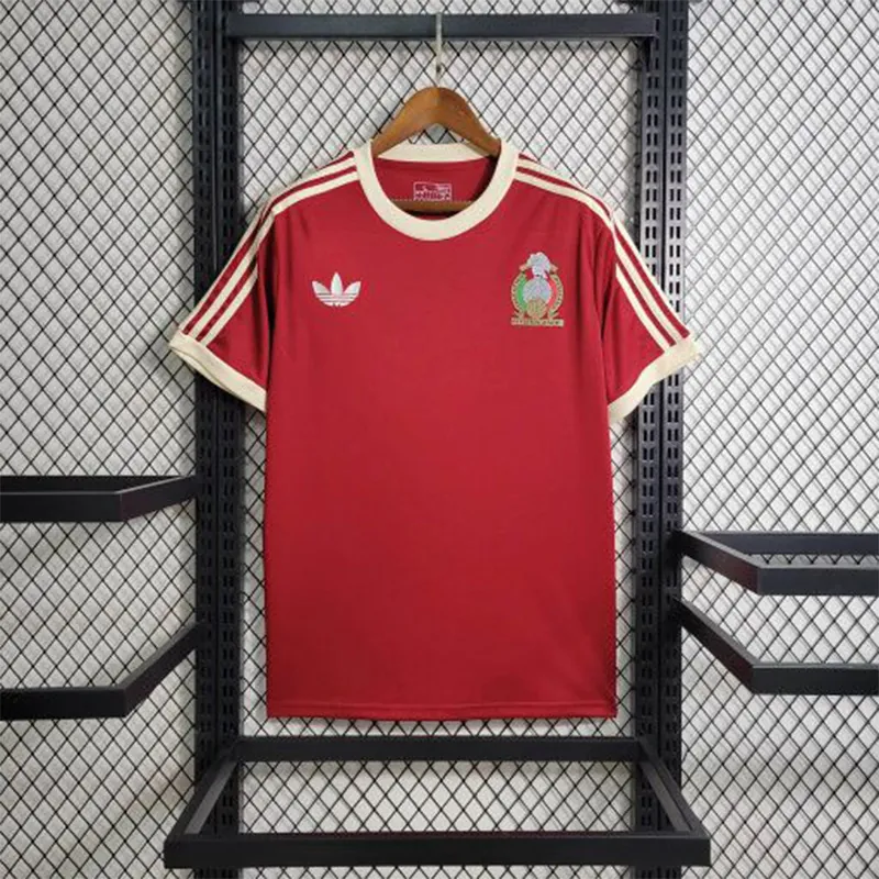 85-86 Retro Mexico Red S-XXL Cheap Soccer Jerseys 6