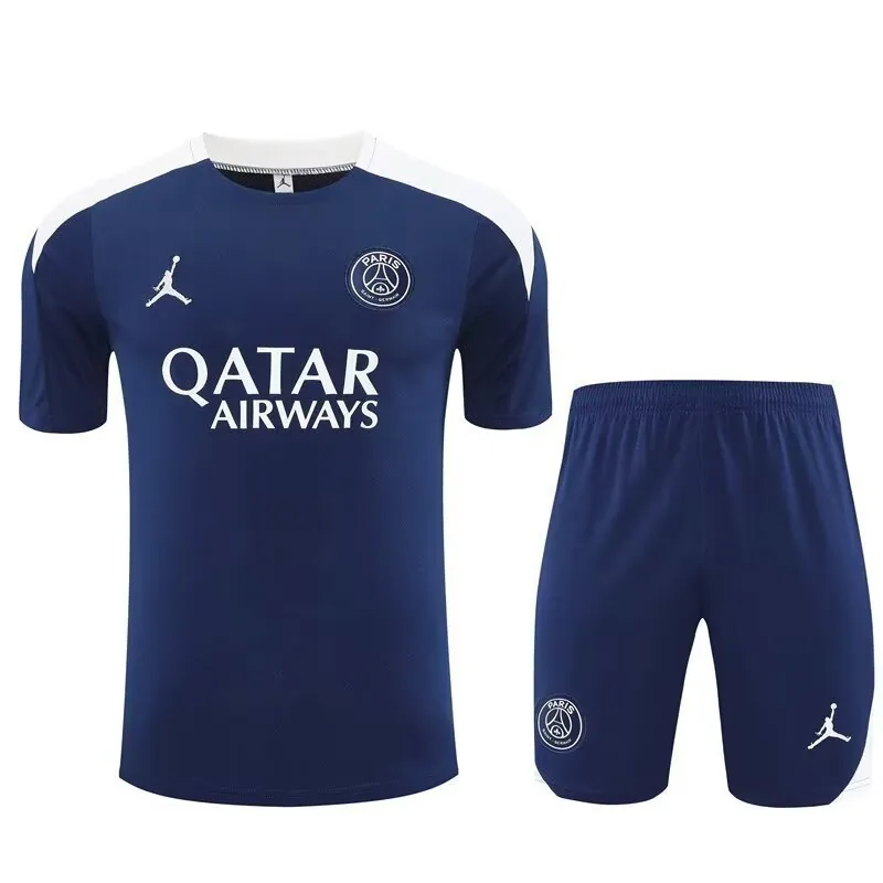 25-26 PSG x Jordan Navy Training Kits Football Tracksuits 3