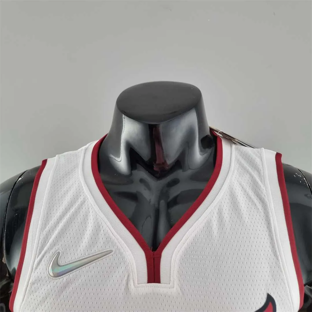 75th Anniversary Miami Heat JAMES #6 White NBA Jersey 3