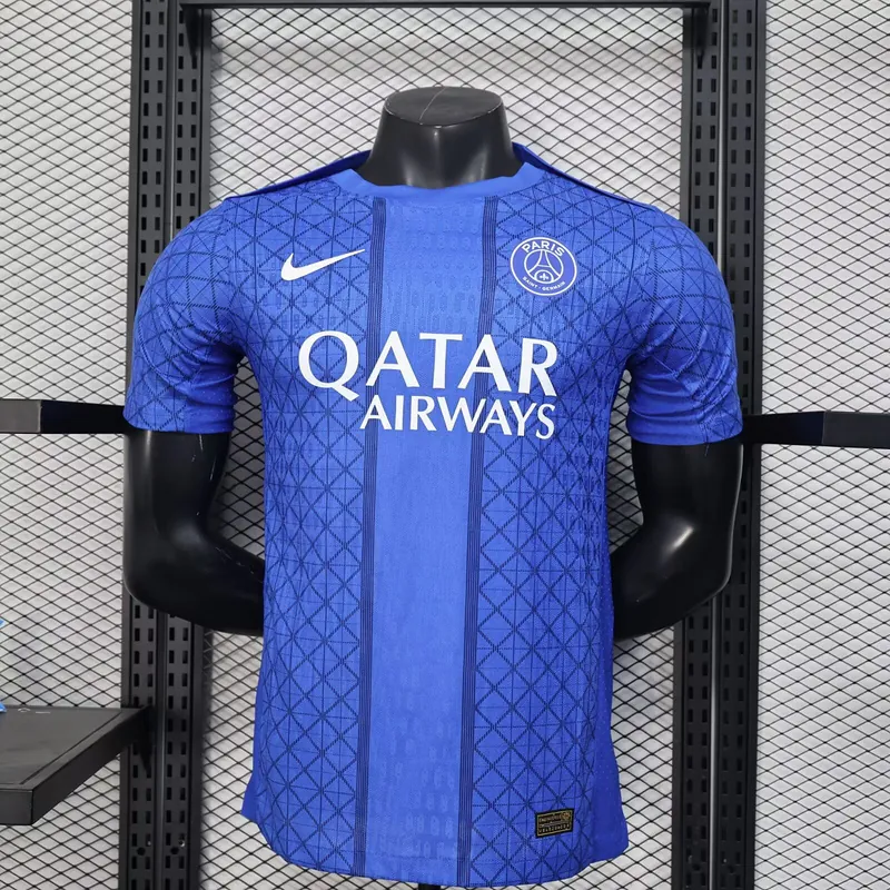 25-26 PSG Pre-Match Blue Kit Player Version Shirt AAAAJersey Wholesale Yupoo 4
