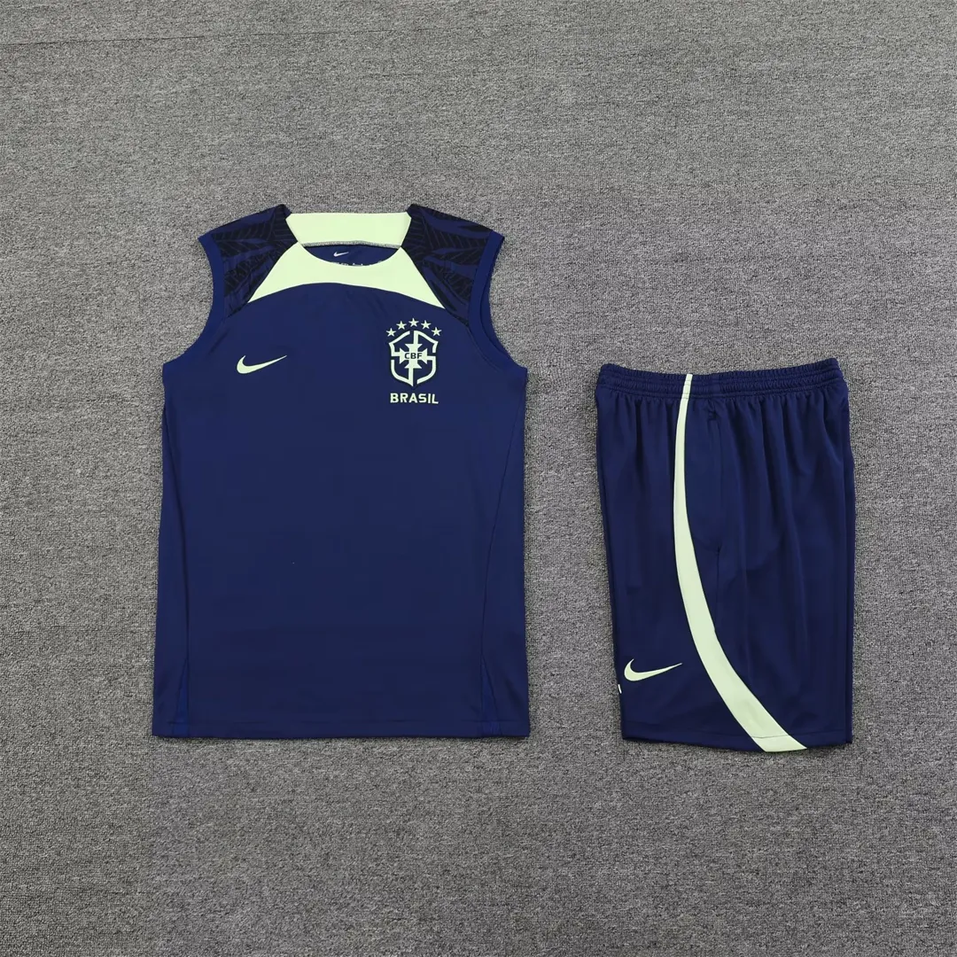 2022 Brazil vest Training Jersey blue 3