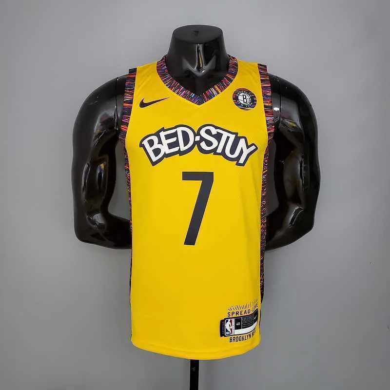 Durant #7 Brooklyn Nets Commemorative Edition Yellow 9
