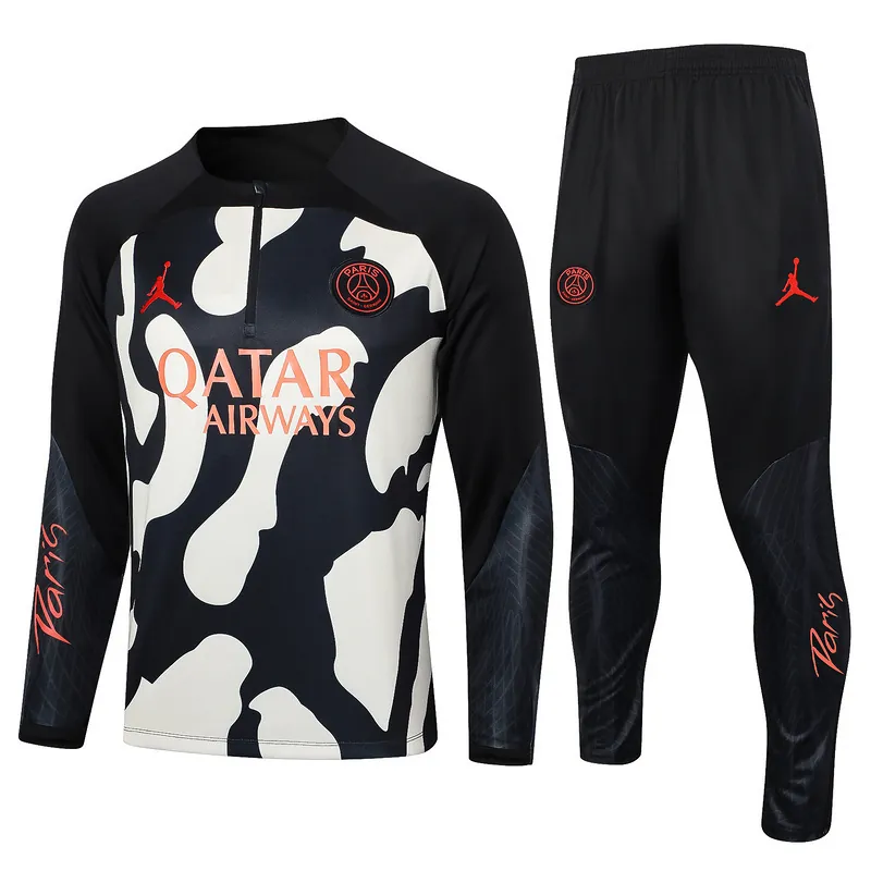 23-24 PSG Yellow and Black Camouflage Style Tracksuits Long Sleeve Kits Cheap Jerseys Yupoo 3