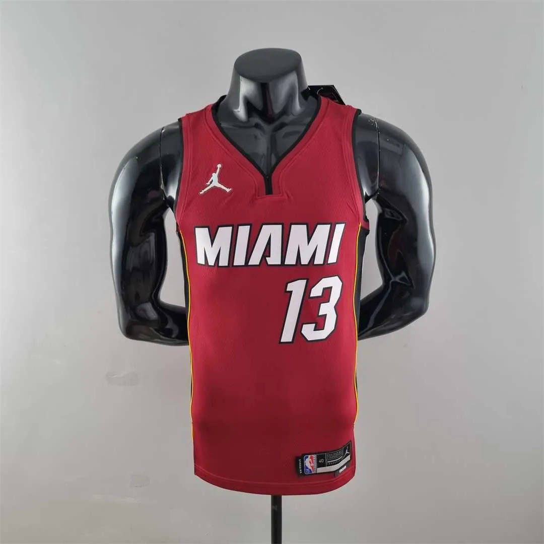 75th Anniversary Miami Heat Jordan ADEBAYO#13 Burgundy NBA Jersey 10